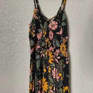 Sleeveless Black Floral Midi/Maxi Dress - S (NWT)